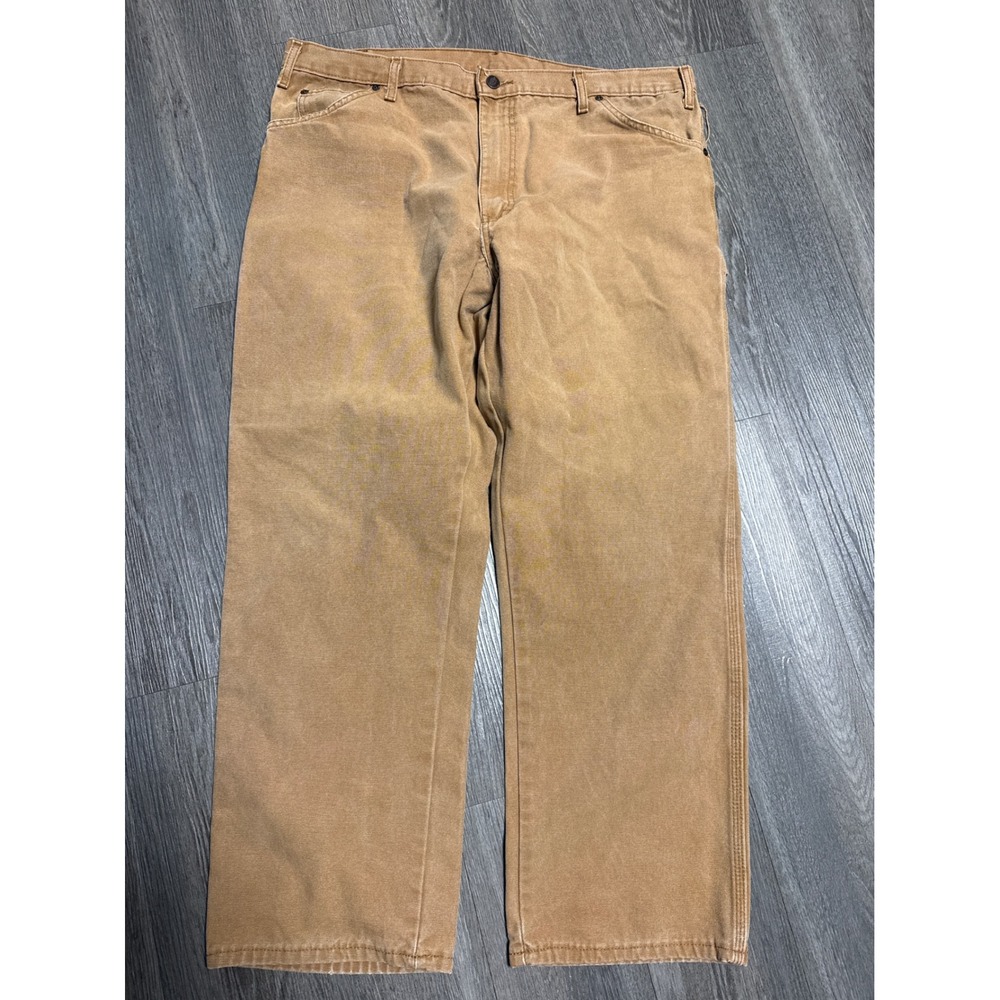 Dickies Duck Canvas Carpenter Pants Mens 40x30 Brown Workwear Relaxed Fit